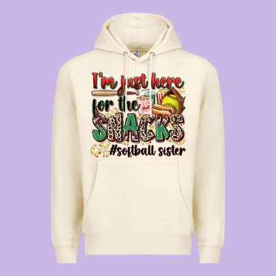 I'm Just Here For The Snacks #softball Sister Premium Hoodie Designed By Zillion Design Studio
