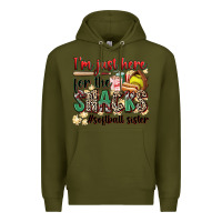 Army Green i'm just here for the snacks #softball sister Premium Hoodie - Zillion Design Studio