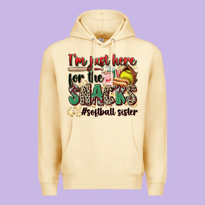 I'm Just Here For The Snacks #softball Sister Premium Hoodie Designed By Zillion Design Studio