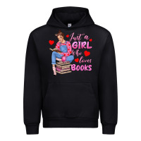 Black just a girl who loves books Urban Hoodie - texasbilliewilder
