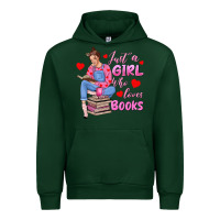 Forest Green just a girl who loves books Urban Hoodie - texasbilliewilder