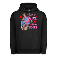 Pigment Black just a girl who loves books Urban Hoodie - texasbilliewilder