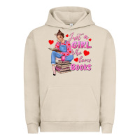 Pigment French Oak just a girl who loves books Urban Hoodie - texasbilliewilder
