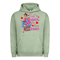Pigment Oil Green just a girl who loves books Urban Hoodie - texasbilliewilder