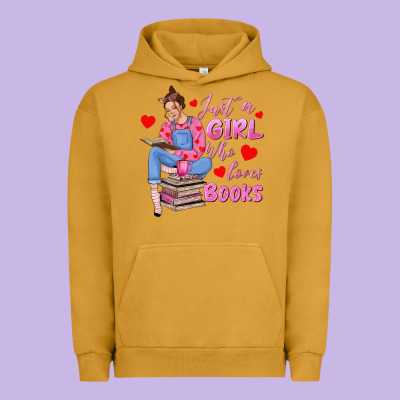 Just A Girl Who Loves Books Urban Hoodie Designed By Texasbilliewilder