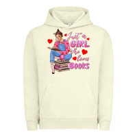 Pigment Pistachio just a girl who loves books Urban Hoodie - texasbilliewilder