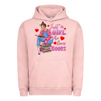Pigment Salmon just a girl who loves books Urban Hoodie - texasbilliewilder