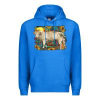 True Royal western charolais bull and aztec sunflower background Premium Hoodie - RanaPortraitStore