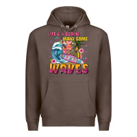 Coffee lifes a beach make some waves Premium Hoodie - texasbilliewilder