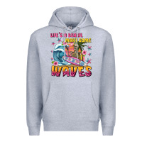 Heather Grey lifes a beach make some waves Premium Hoodie - texasbilliewilder