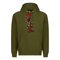 Army Green Christmas labrador retriever Premium Hoodie - RanaPortraitStore