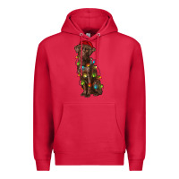 Cardinal Christmas labrador retriever Premium Hoodie - RanaPortraitStore