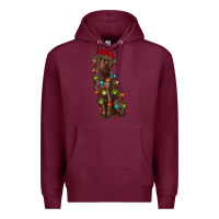 Burgundy Christmas labrador retriever Premium Hoodie - RanaPortraitStore