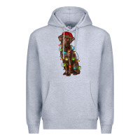Heather Grey Christmas labrador retriever Premium Hoodie - RanaPortraitStore