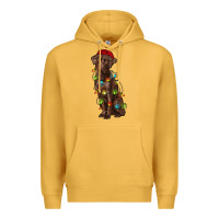 Mustard Christmas labrador retriever Premium Hoodie - RanaPortraitStore