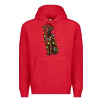 Red Christmas labrador retriever Premium Hoodie - RanaPortraitStore