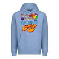 Colony Blue life is better in flip flops Premium Hoodie - texasbilliewilder
