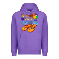 Purple life is better in flip flops Premium Hoodie - texasbilliewilder