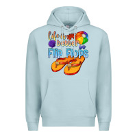 Blue Mist life is better in flip flops Premium Hoodie - texasbilliewilder