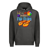 Charcoal Heather life is better in flip flops Premium Hoodie - texasbilliewilder
