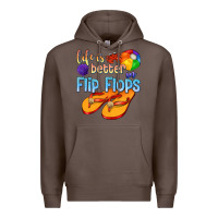 Coffee life is better in flip flops Premium Hoodie - texasbilliewilder