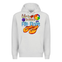 Dove Grey life is better in flip flops Premium Hoodie - texasbilliewilder