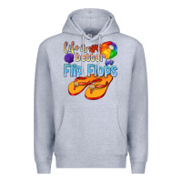 Heather Grey life is better in flip flops Premium Hoodie - texasbilliewilder