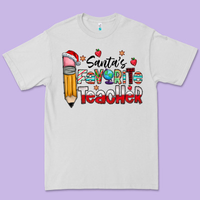 Santa Favorite Teacher Premium Tee Designed By Cowhidedigitalart