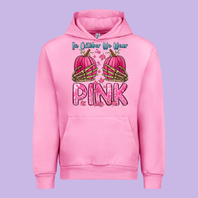 In October We Wear Pink Urban Hoodie Designed By Zillion Design Studio