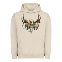 Boho Deer Skull Sunflowers And Gemstone Urban Hoodie | Teevron