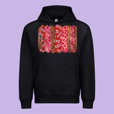 Valentine's Day Xoxo Brushstroke Urban Hoodie Designed By Ranaportraitstore
