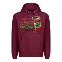 Burgundy i run on coffee and christmas cheer Premium Hoodie - RanaPortraitStore