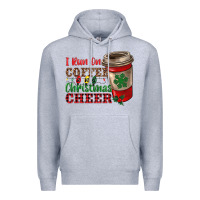 Heather Grey i run on coffee and christmas cheer Premium Hoodie - RanaPortraitStore