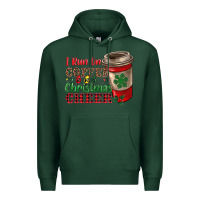Sports Green i run on coffee and christmas cheer Premium Hoodie - RanaPortraitStore