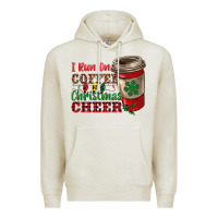 Oatmeal Heather i run on coffee and christmas cheer Premium Hoodie - RanaPortraitStore