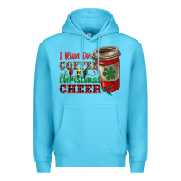 Ocean Blue i run on coffee and christmas cheer Premium Hoodie - RanaPortraitStore