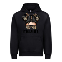 Black kid life leopard messy bun Urban Hoodie - texasbilliewilder