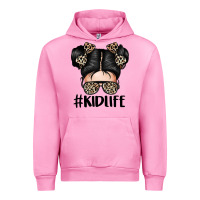 Kid Life Leopard Messy Bun Urban Hoodie | Teevron
