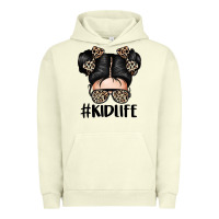 Pigment Pistachio kid life leopard messy bun Urban Hoodie - texasbilliewilder