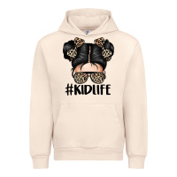 Sandshell kid life leopard messy bun Urban Hoodie - texasbilliewilder