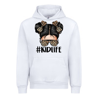 White kid life leopard messy bun Urban Hoodie - texasbilliewilder