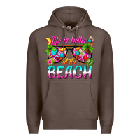 Coffee life is better at the beach Premium Hoodie - texasbilliewilder