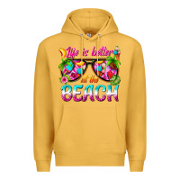 Mustard life is better at the beach Premium Hoodie - texasbilliewilder