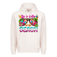 Pale Pink life is better at the beach Premium Hoodie - texasbilliewilder
