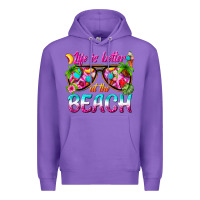 Purple life is better at the beach Premium Hoodie - texasbilliewilder
