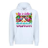 White life is better at the beach Premium Hoodie - texasbilliewilder