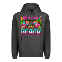 Charcoal Heather life is better at the beach Premium Hoodie - texasbilliewilder