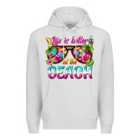 Dove Grey life is better at the beach Premium Hoodie - texasbilliewilder