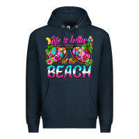 Navy life is better at the beach Premium Hoodie - texasbilliewilder