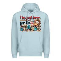 Blue Mist i'm just here for the snacks Premium Hoodie - Zillion Design Studio